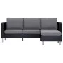 3-seater sofa with black synthetic leather cushions by , Sofas - Ref: Foro24-282287, Price: 384,71 €, Discount: %