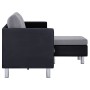 3-seater sofa with black synthetic leather cushions by , Sofas - Ref: Foro24-282287, Price: 390,45 €, Discount: %