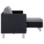 3-seater sofa with black synthetic leather cushions by , Sofas - Ref: Foro24-282287, Price: 384,71 €, Discount: %