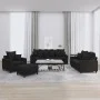 Black velvet 4-piece sofa set with cushions by , Sofas - Ref: Foro24-3201695, Price: 690,31 €, Discount: %