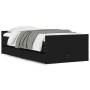 Bed frame with drawers black 75x190 cm by , Beds and slatted bases - Ref: Foro24-3207386, Price: 119,51 €, Discount: %