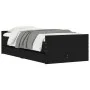 Estructura de cama con cajones negro 75x190 cm de , Camas y somieres - Ref: Foro24-3207386, Precio: 118,10 €, Descuento: %