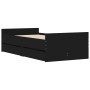Bed frame with drawers black 75x190 cm by , Beds and slatted bases - Ref: Foro24-3207386, Price: 119,51 €, Discount: %