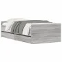 Sonoma gray bed frame with drawers 75x190 cm by , Beds and slatted bases - Ref: Foro24-3207390, Price: 119,60 €, Discount: %
