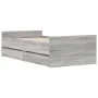 Sonoma gray bed frame with drawers 75x190 cm by , Beds and slatted bases - Ref: Foro24-3207390, Price: 119,60 €, Discount: %