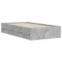 Cama con cajones madera ingeniería gris hormigón 90x190 cm de , Camas y somieres - Ref: Foro24-3207325, Precio: 157,06 €, Des...