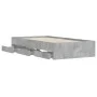 Cama con cajones madera ingeniería gris hormigón 90x190 cm de , Camas y somieres - Ref: Foro24-3207325, Precio: 157,06 €, Des...