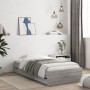 Sonoma gray engineered wood bed with drawers 90x190 cm by , Beds and slatted bases - Ref: Foro24-3207327, Price: 140,41 €, Di...