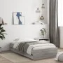 Sonoma gray engineered wood bed with drawers 90x190 cm by , Beds and slatted bases - Ref: Foro24-3207327, Price: 138,63 €, Di...