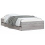 Sonoma gray engineered wood bed with drawers 90x190 cm by , Beds and slatted bases - Ref: Foro24-3207327, Price: 140,41 €, Di...