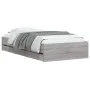 Sonoma gray engineered wood bed with drawers 90x190 cm by , Beds and slatted bases - Ref: Foro24-3207327, Price: 138,63 €, Di...