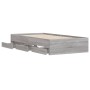 Sonoma gray engineered wood bed with drawers 90x190 cm by , Beds and slatted bases - Ref: Foro24-3207327, Price: 140,41 €, Di...