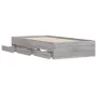 Sonoma gray engineered wood bed with drawers 90x190 cm by , Beds and slatted bases - Ref: Foro24-3207327, Price: 138,63 €, Di...