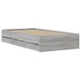 Sonoma gray engineered wood bed with drawers 90x190 cm by , Beds and slatted bases - Ref: Foro24-3207327, Price: 140,41 €, Di...