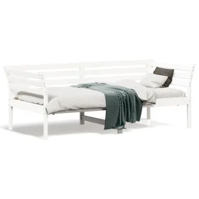 Solid white pine wood sofa bed 75x190 cm by , Beds and slatted bases - Ref: Foro24-842883, Price: 110,22 €, Discount: %