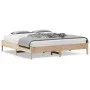 Solid pine wood bed frame 200x200 cm by , Beds and slatted bases - Ref: Foro24-842682, Price: 118,81 €, Discount: %
