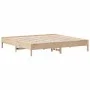 Solid pine wood bed frame 200x200 cm by , Beds and slatted bases - Ref: Foro24-842682, Price: 118,81 €, Discount: %