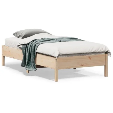 Estructura de cama madera maciza de pino 75x190 cm de , Camas y somieres - Ref: Foro24-842730, Precio: 72,60 €, Descuento: %