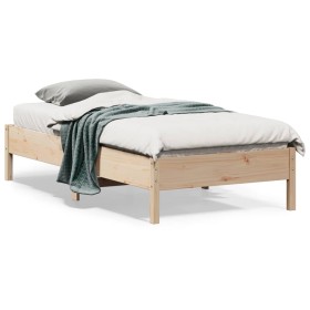 Solid pine wood bed frame 90x190 cm by , Beds and slatted bases - Ref: Foro24-842726, Price: 77,00 €, Discount: %