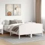 Estructura de cama con cabecero madera pino blanco 135x190 cm de , Camas y somieres - Ref: Foro24-3216183, Precio: 214,48 €, ...