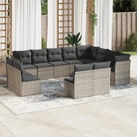 Set de sofás de jardín 12 pzas con cojines ratán sintético gris de , Conjuntos de jardín - Ref: Foro24-3250309, Precio: 748,0...