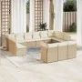 Set sofás de jardín con cojines 13 pzas ratán sintético beige de , Conjuntos de jardín - Ref: Foro24-3250287, Precio: 918,10 ...