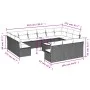 14-piece garden sofa set with gray synthetic rattan cushions by , Garden sets - Ref: Foro24-3250239, Price: 825,18 €, Discoun...