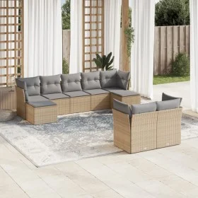 9-piece garden sofa set with beige synthetic rattan cushions by , Garden sets - Ref: Foro24-3250148, Price: 558,45 €, Discoun...