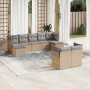 9-piece garden sofa set with beige synthetic rattan cushions by , Garden sets - Ref: Foro24-3250148, Price: 566,40 €, Discoun...