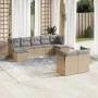 Set de sofás de jardín 9 pzas con cojines ratán sintético beige de , Conjuntos de jardín - Ref: Foro24-3250148, Precio: 558,4...