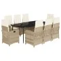 9-piece garden dining set with beige synthetic rattan cushions by , Garden sets - Ref: Foro24-3212379, Price: 1,00 €, Discoun...