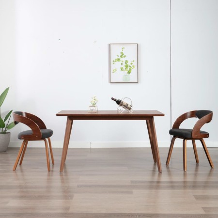 Esszimmerstühle 2 Einheiten aus gebogenem Holz und dunkelgrauem Stoff von vidaXL, Essstühle - Ref: Foro24-283103, Preis: 295,...