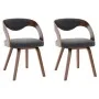 Sillas de comedor 2 unidades madera curvada y tela gris oscuro de vidaXL, Sillas de comedor - Ref: Foro24-283103, Precio: 289...