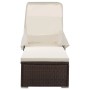 Liege mit Verdeck und braunen synthetischen Rattankissen von , Liegen - Ref: Foro24-317114, Preis: 170,10 €, Rabatt: %