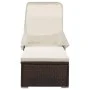 Lounger with hood and brown synthetic rattan cushions by , Loungers - Ref: Foro24-317114, Price: 216,26 €, Discount: %