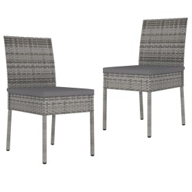 Garten-Esszimmerstühle, 2 Einheiten, graues synthetisches Rattan von , Gartenstühle - Ref: Foro24-317168, Preis: 104,56 €, Ra...