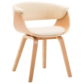 Esszimmerstuhl aus Bugholz und cremefarbenem Kunstleder von vidaXL, Essstühle - Ref: Foro24-283130, Preis: 214,90 €, Rabatt: %