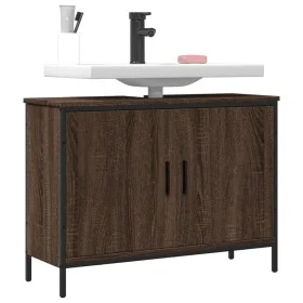Bathroom sink cabinet engineered wood brown oak 80x30x60 cm by , Dressing tables - Ref: Foro24-842455, Price: 65,81 €, Discou...