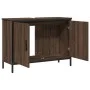Waschbeckenunterschrank aus Holzwerkstoff, braune Eiche, 80 x 30 x 60 cm von , Schminktische - Ref: Foro24-842455, Preis: 65,...