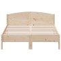 White pine wood bed frame with headboard 150x200cm by , Beds and slatted bases - Ref: Foro24-3216197, Price: 173,55 €, Discou...