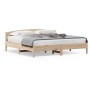 Bed frame with solid pine wood headboard 200x200cm by , Beds and slatted bases - Ref: Foro24-3216188, Price: 202,13 €, Discou...