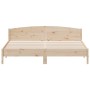 Bed frame with solid pine wood headboard 200x200cm by , Beds and slatted bases - Ref: Foro24-3216188, Price: 202,13 €, Discou...