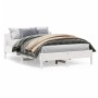 Bed frame with white pine wood headboard 160x200 cm by , Beds and slatted bases - Ref: Foro24-3216195, Price: 211,99 €, Disco...