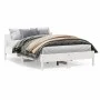 Bed frame with white pine wood headboard 160x200 cm by , Beds and slatted bases - Ref: Foro24-3216195, Price: 209,32 €, Disco...