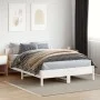 Bed frame with white pine wood headboard 160x200 cm by , Beds and slatted bases - Ref: Foro24-3216195, Price: 209,32 €, Disco...