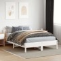 Bettgestell mit Kopfteil aus weißem Kiefernholz, 160 x 200 cm von , Betten und Lattenroste - Ref: Foro24-3216195, Preis: 211,...