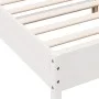Bed frame with white pine wood headboard 160x200 cm by , Beds and slatted bases - Ref: Foro24-3216195, Price: 209,32 €, Disco...