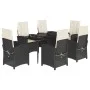 7-teiliges Garten-Essset und schwarze Kissen aus synthetischem Rattan von , Gartensets - Ref: Foro24-3212296, Preis: 861,58 €...