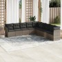 9-teiliges Gartenmöbel-Set und graue synthetische Rattankissen von , Gartensets - Ref: Foro24-3249619, Preis: 543,07 €, Rabat...
