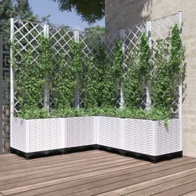 Pflanzgefäß mit weißem Rankgitter aus PP 120x120x136 cm von , Töpfe und Pflanzgefäße - Ref: Foro24-153288, Preis: 183,22 €, R...